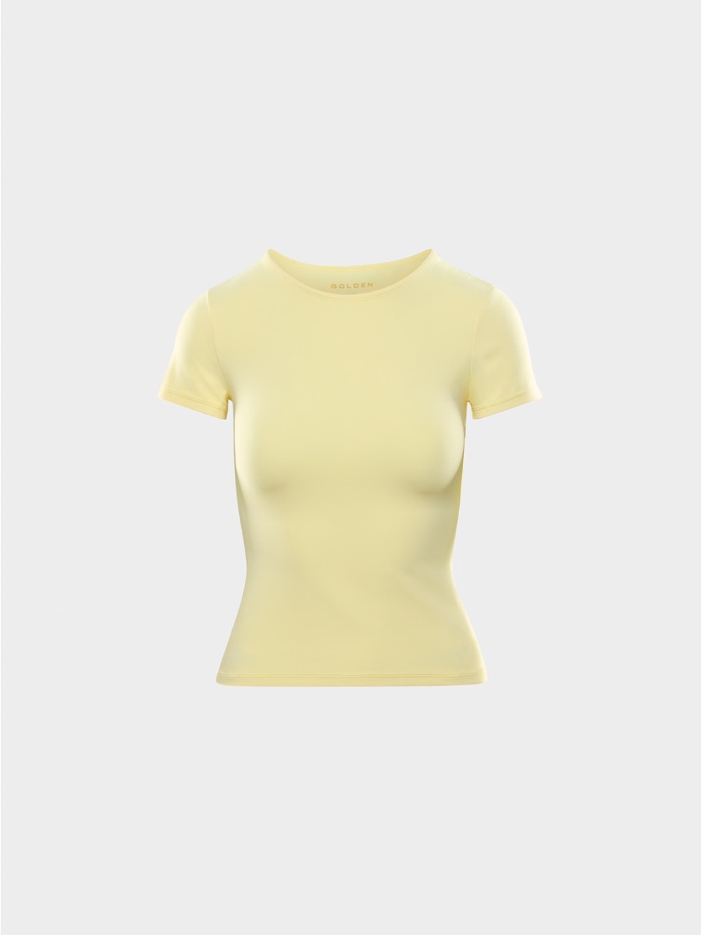 Aritzia Pale Yellow Short Sleeve Slim Tee